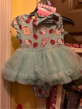 Hello Kitty Blue Pink Strawberry Tutu One-Piece